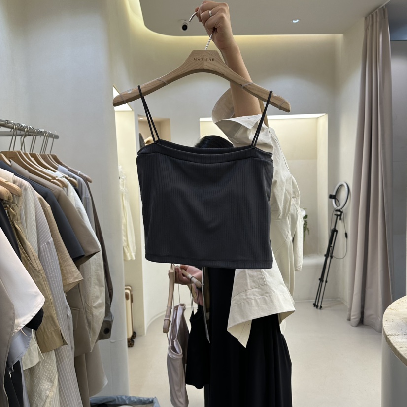 MATIERE韓國直郵女裝新款職業休閑推薦時尚真品熱賣吊帶背心MATIERE吊帶/背心圖色3墨色