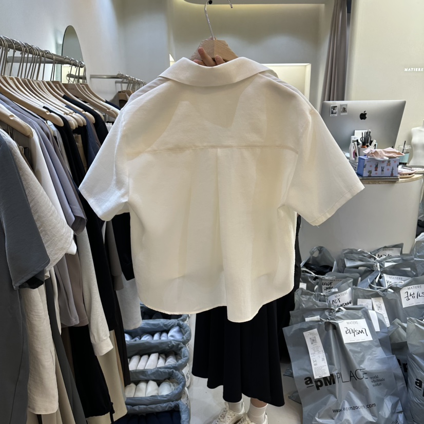 MATIERE韓國東大門直郵女士新品時尚熱賣人氣休閑襯衫蕾絲衫MATIERE襯衫/蕾絲衫