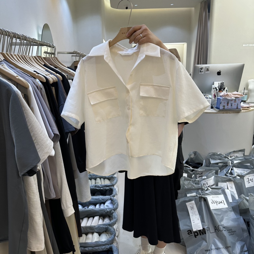 MATIERE韓國東大門直郵女士新品時尚熱賣人氣休閑襯衫蕾絲衫MATIERE襯衫/蕾絲衫圖色1