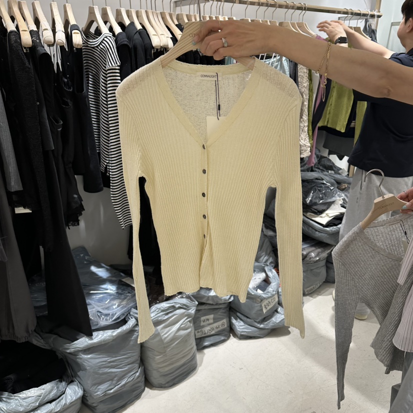 CONNAUGHT/DAILYJUD韓國直郵實拍女士新款人氣針織衫亞麻開衫CONNAUGHT/DAILYJUD針織衫圖色1