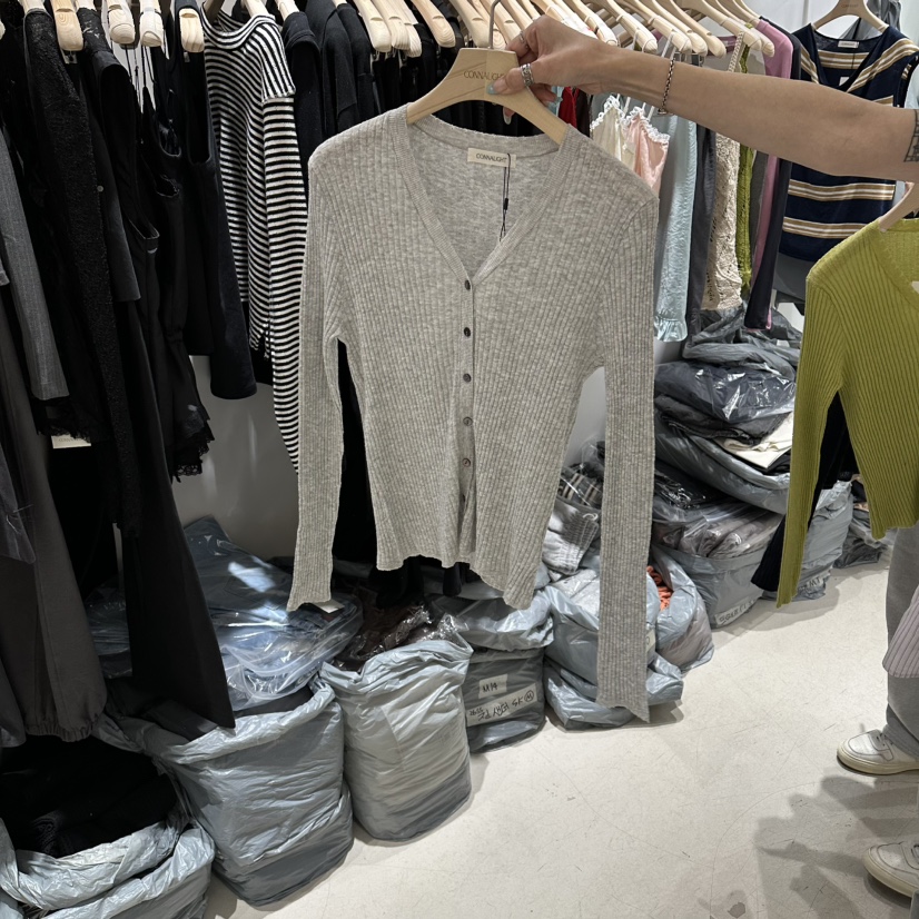 CONNAUGHT/DAILYJUD韓國直郵實拍女士新款人氣針織衫亞麻開衫CONNAUGHT/DAILYJUD針織衫圖色2