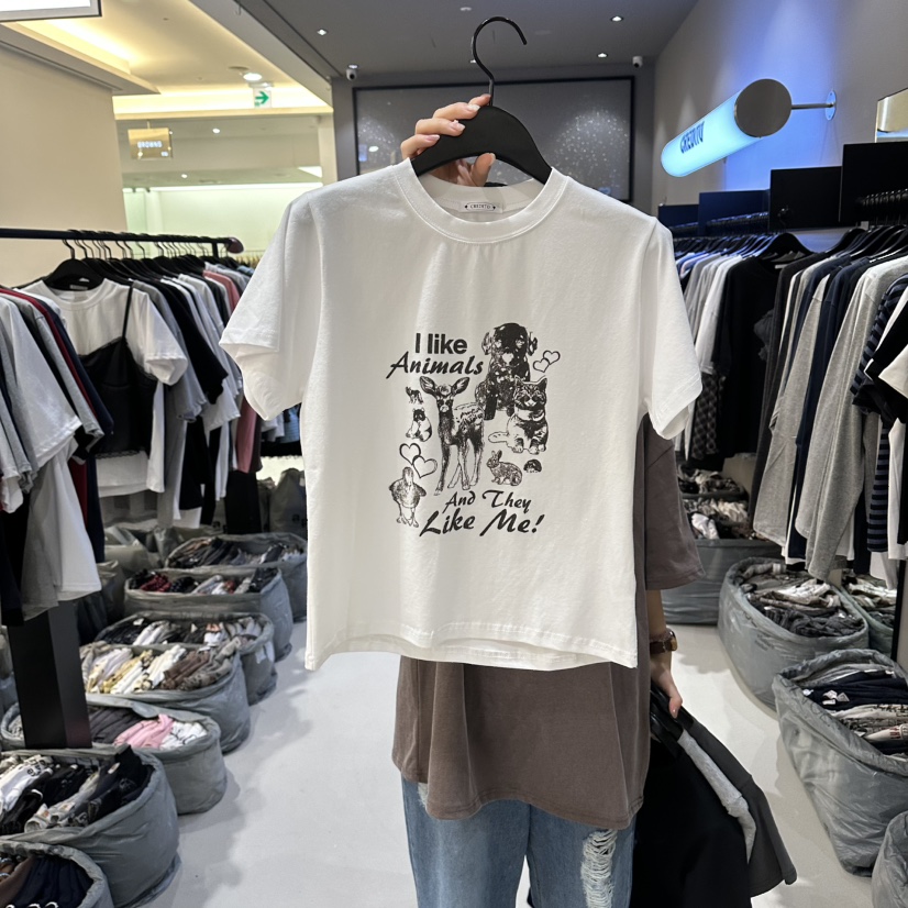 CREDITO韓國代購女士新款休閑時尚26春夏職業熱賣人氣T恤CREDITOT恤圖色1