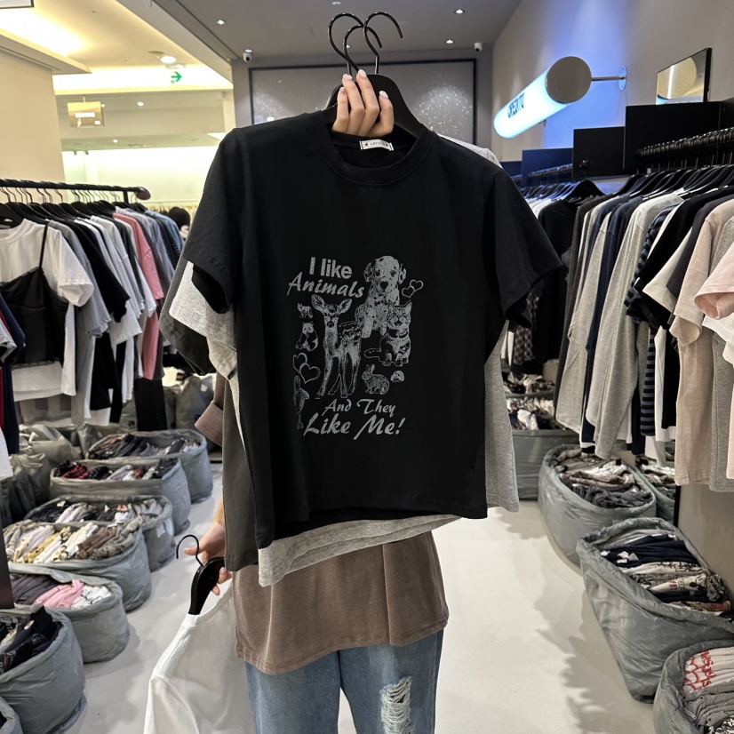 CREDITO韓國代購女士新款休閑時尚26春夏職業熱賣人氣T恤CREDITOT恤圖色2