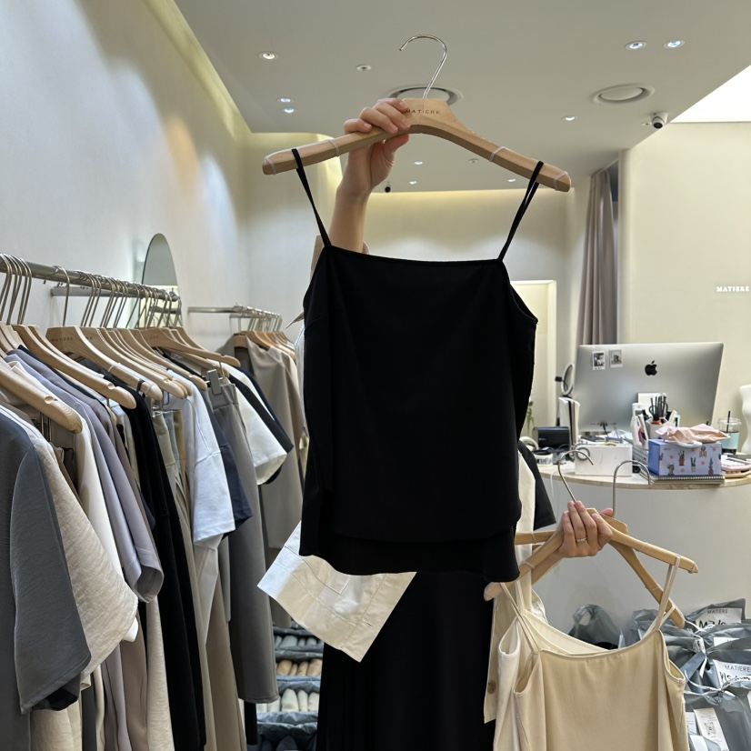 MATIERE韓國東大門代購女士新款推薦時尚休閑職業吊帶背心MATIERE吊帶/背心圖色4黑色