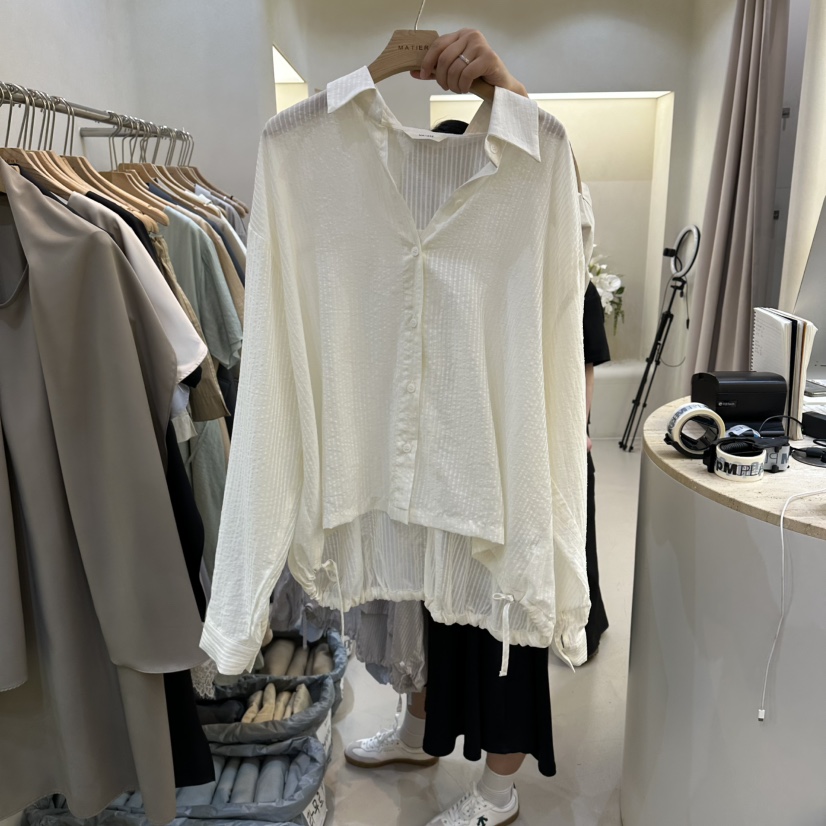 MATIERE韓國東大門代購女裝新品時尚休閑26春夏襯衫蕾絲衫MATIERE襯衫/蕾絲衫圖色1