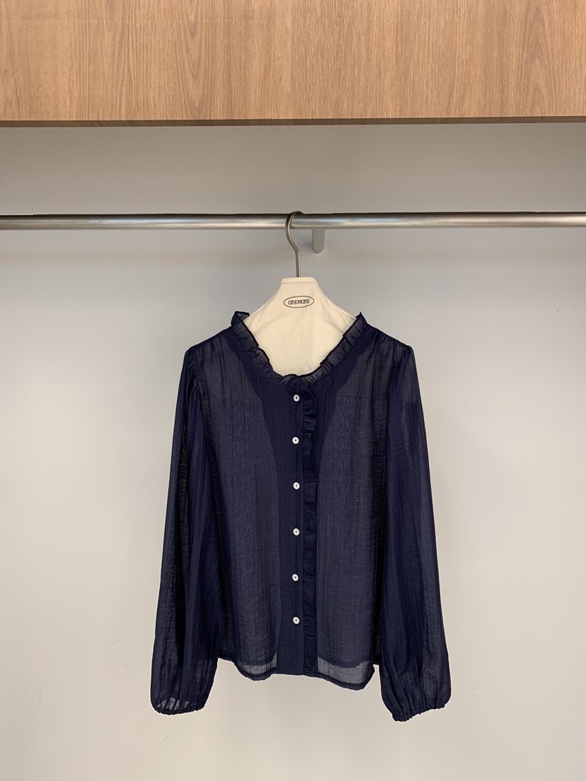 ONE MONE韓國東大門直郵女士新款時尚職業休閑襯衫蕾絲衫ONE MONE襯衫/蕾絲衫圖色1