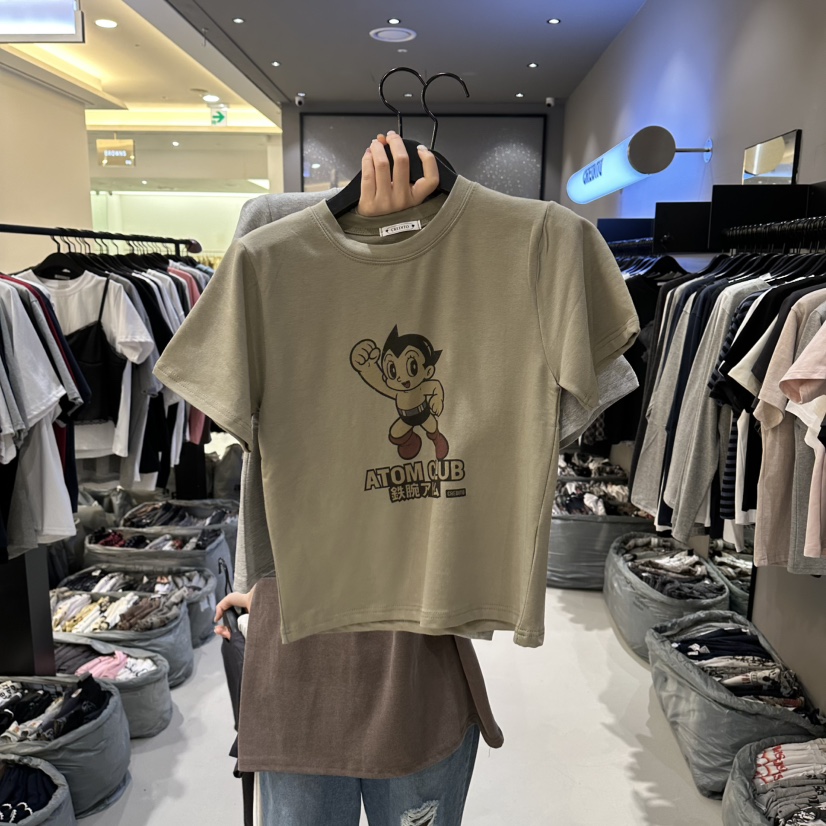 CREDITO韓國東大門代購女士新款時尚推薦休閑26春夏職業T恤CREDITOT恤圖色2