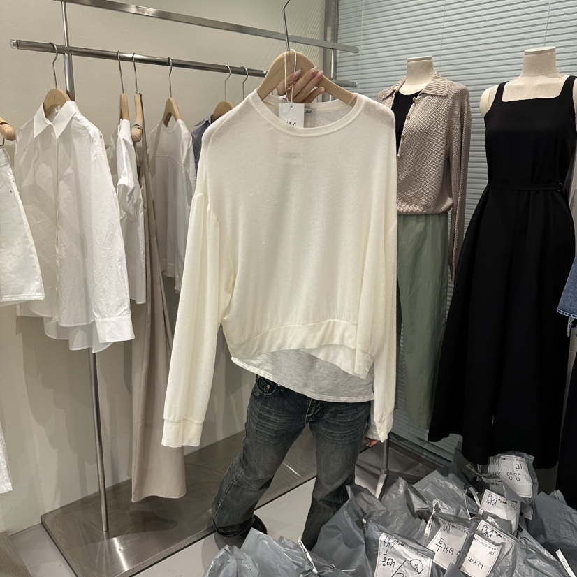 PLAMM韓國直郵實拍女士新品26春夏職業人氣休閑熱賣長袖T恤PLAMM長袖T恤圖色1