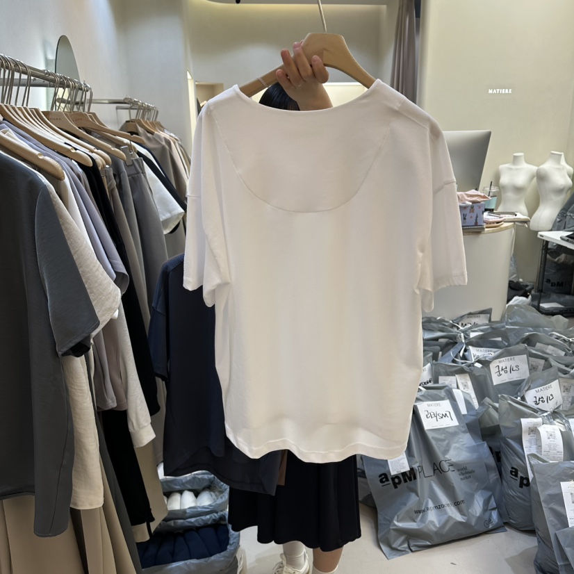 MATIERE韓國直郵實拍女裝新款推薦職業熱賣人氣時尚26春夏T恤MATIERET恤