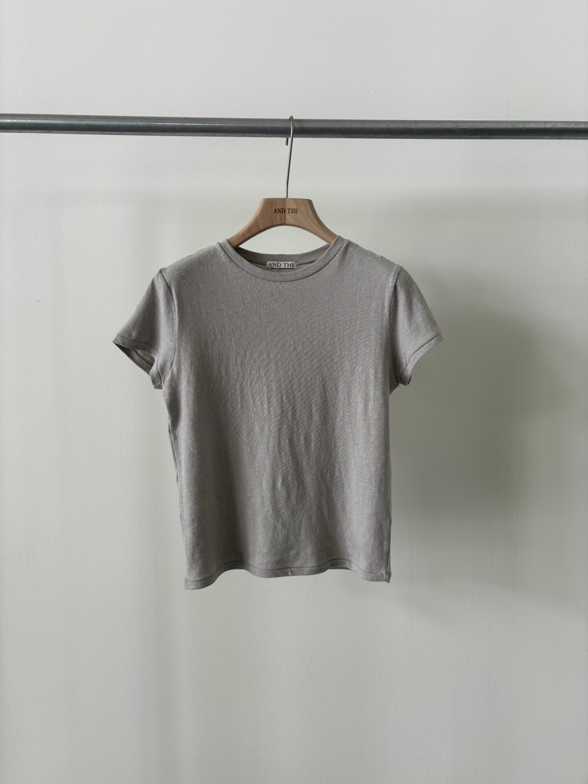 AND THE韓國東大門直郵女士新款時尚職業推薦人氣T恤亞麻AND THET恤圖色1