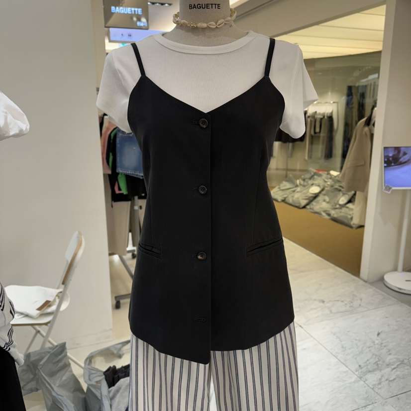 BAGUETTE-P韓國直郵女裝新款26春夏熱賣吊帶背心不含內搭BAGUETTE-P吊帶/背心圖色3黑色