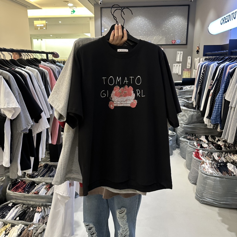 CREDITO韓國直郵實拍女裝新品熱賣推薦時尚職業人氣26春夏T恤CREDITOT恤圖色2