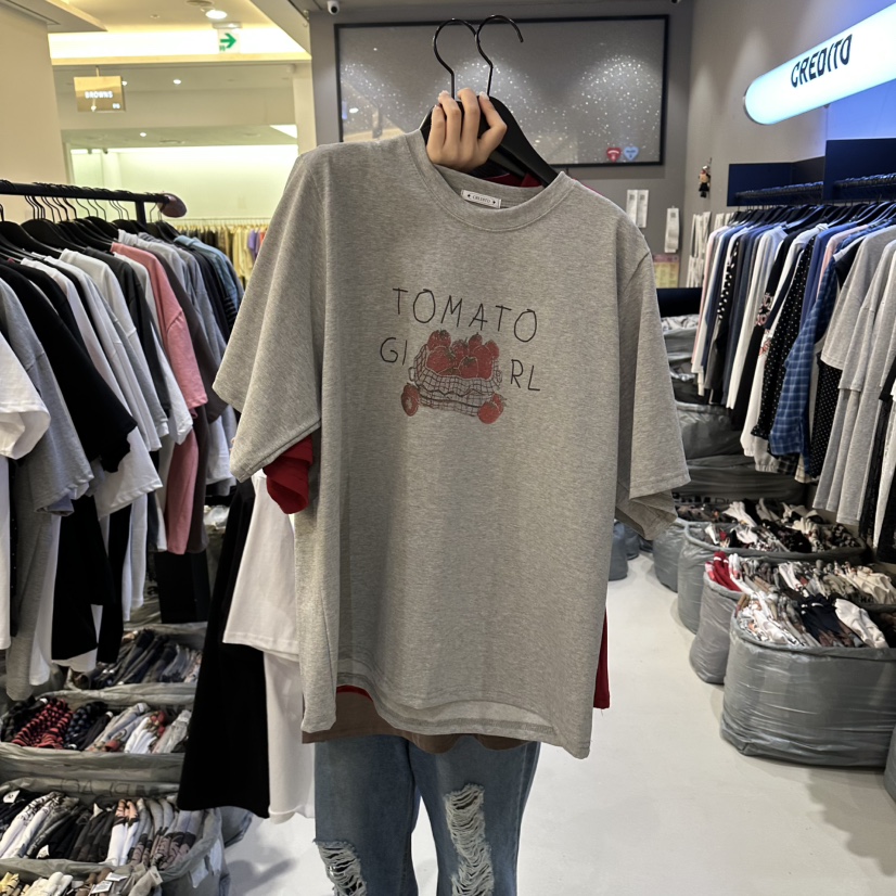 CREDITO韓國直郵實拍女裝新品熱賣推薦時尚職業人氣26春夏T恤CREDITOT恤圖色3