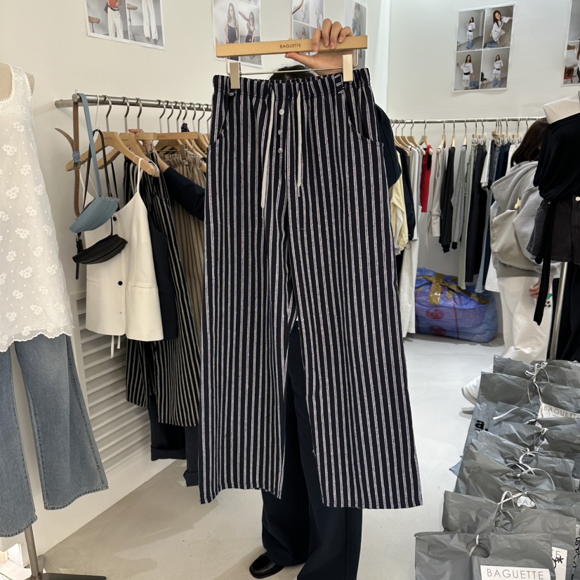 BAGUETTE-P韓國東大門直郵女裝新款時尚職業26春夏休閑褲BAGUETTE-P休閑褲圖色3深藍色