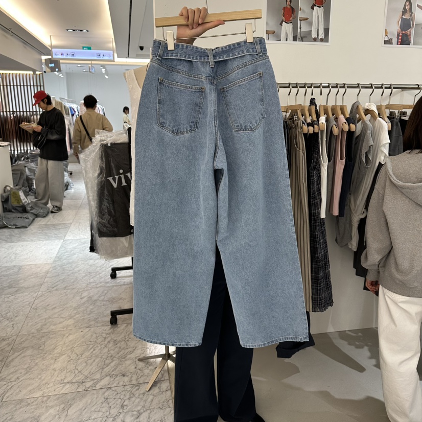 BAGUETTE-P韓國東大門直郵女裝新款人氣職業牛仔褲含腰帶BAGUETTE-P牛仔褲