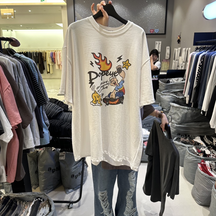 CREDITO韓國直郵女裝新品人氣熱賣時尚休閑推薦26春夏T恤CREDITOT恤圖色1