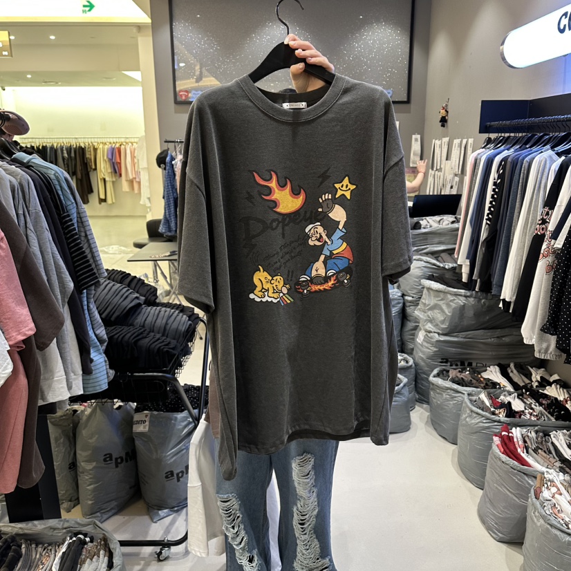 CREDITO韓國直郵女裝新品人氣熱賣時尚休閑推薦26春夏T恤CREDITOT恤圖色2