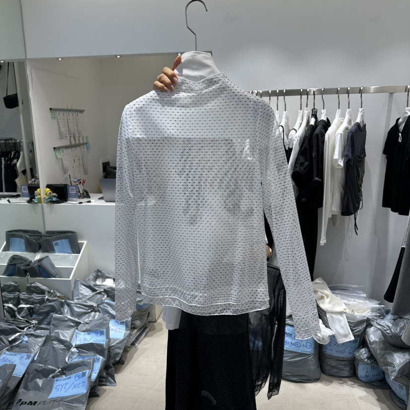 RICH SISTER韓國直郵女士新款熱賣襯衫蕾絲衫荷葉邊透明RICH SISTER襯衫/蕾絲衫