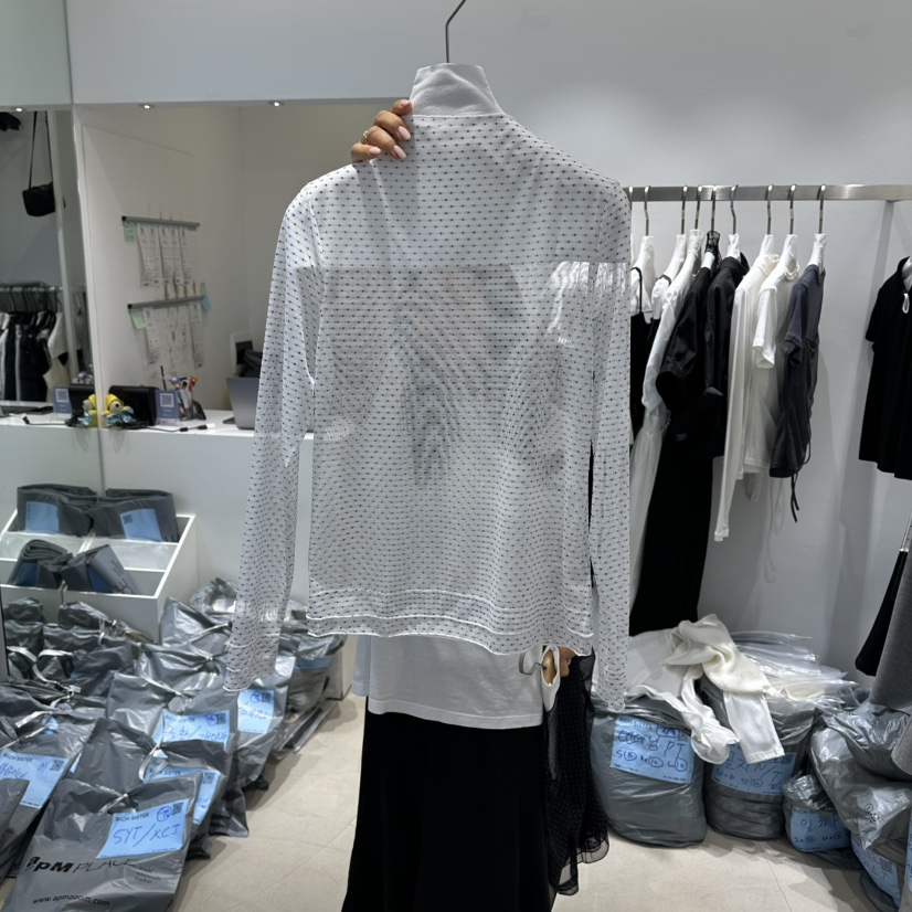 RICH SISTER韓國直郵女士新款熱賣襯衫蕾絲衫荷葉邊透明RICH SISTER襯衫/蕾絲衫圖色1