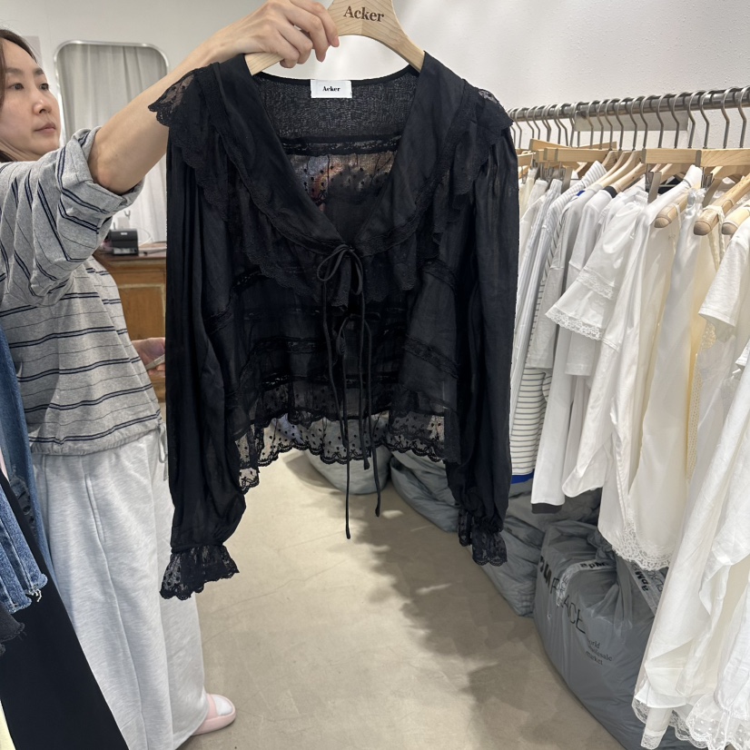 ACKER韓國東大門直郵女士新款熱賣職業26春夏休閑襯衫蕾絲衫ACKER襯衫/蕾絲衫圖色2