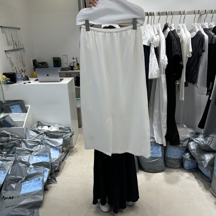 RICH SISTER韓國東大門直郵女裝新款休閑人氣長裙亞麻布RICH SISTER長裙