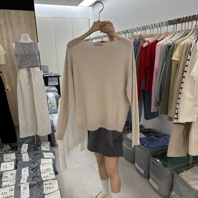 WRITTEN BY韓國東大門代購女裝新品職業26春夏針織衫亞麻針織WRITTEN BY針織衫