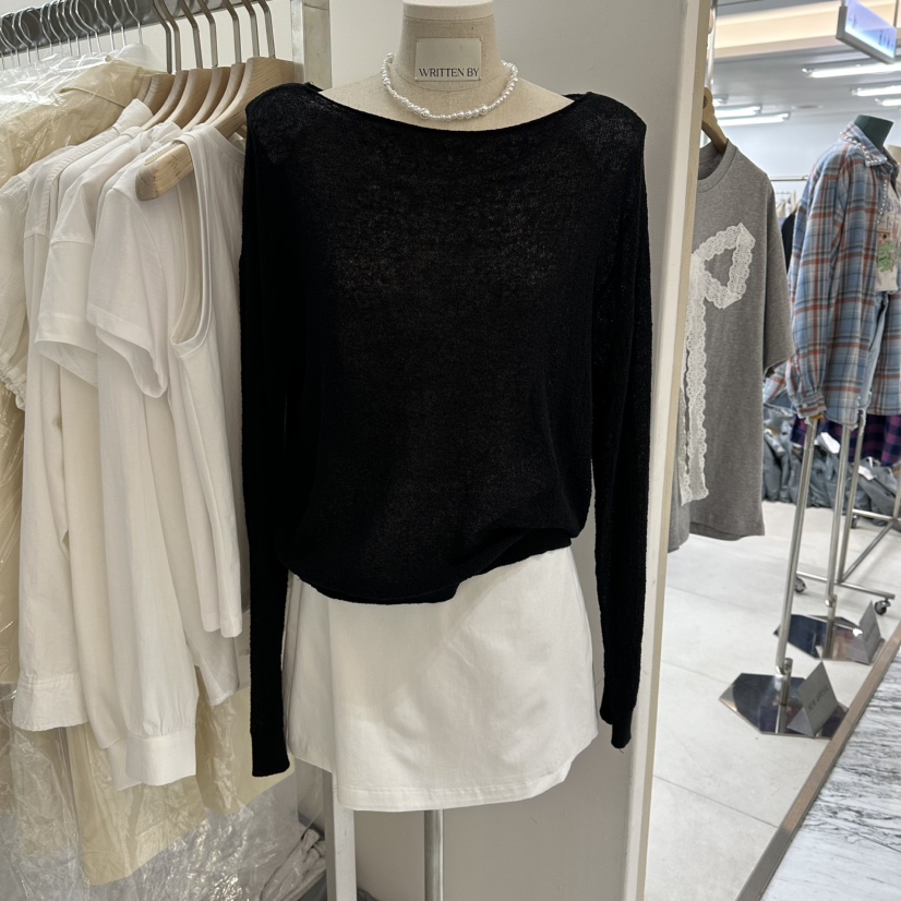 WRITTEN BY韓國東大門代購女裝新品職業26春夏針織衫亞麻針織WRITTEN BY針織衫圖色3