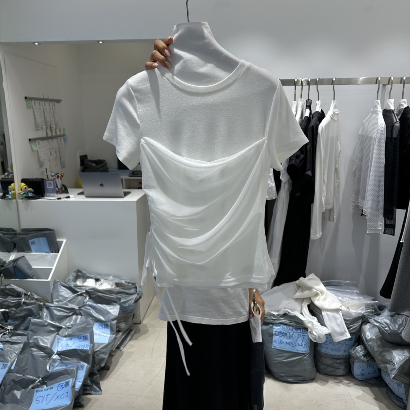 RICH SISTER韓國直郵女士新品推薦熱賣休閑人氣T恤假兩件RICH SISTERT恤圖色1