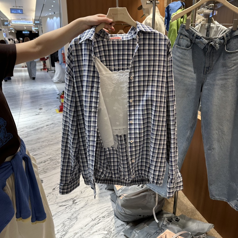 REPERTORY韓國東大門代購女裝新款26春夏襯衫蕾絲衫不含內搭REPERTORY襯衫/蕾絲衫圖色2