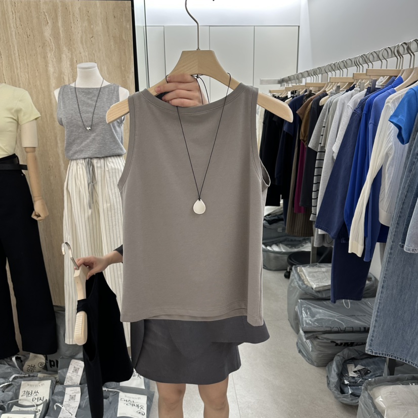 WRITTEN BY韓國直郵實拍女士新品人氣吊帶背心不含項鏈船領WRITTEN BY吊帶/背心圖色2