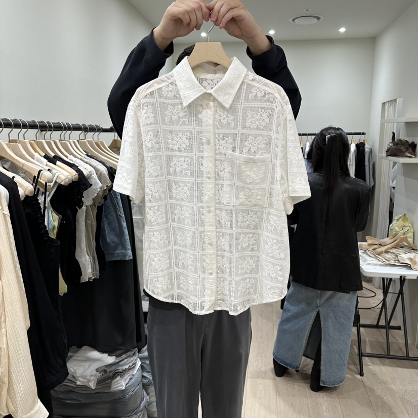 NOTTINGHAM/AVECNOUS/MODEST韓國代購女裝新品人氣襯衫蕾絲衫不含內搭NOTTINGHAM/AVECNOUS/MODEST襯衫/蕾絲衫圖色1白色