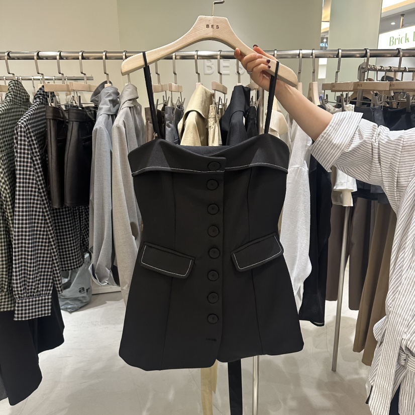 BES韓國直郵實拍女士新品人氣時尚熱賣休閑26春夏吊帶背心BES SEOUL吊帶/背心圖色2