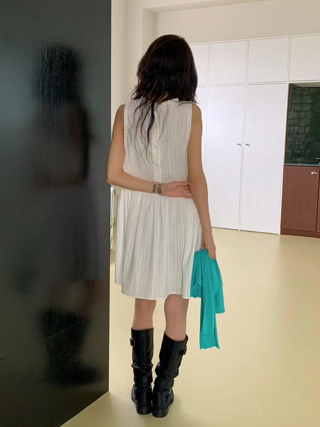 BEAGLE韓國代購女士新品休閑推薦時尚職業連衣裙蕾絲雙面BEAGLE連衣裙