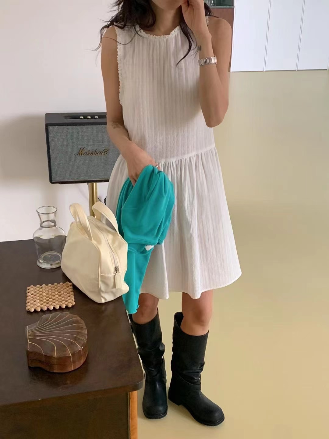 BEAGLE韓國代購女士新品休閑推薦時尚職業連衣裙蕾絲雙面BEAGLE連衣裙圖色1