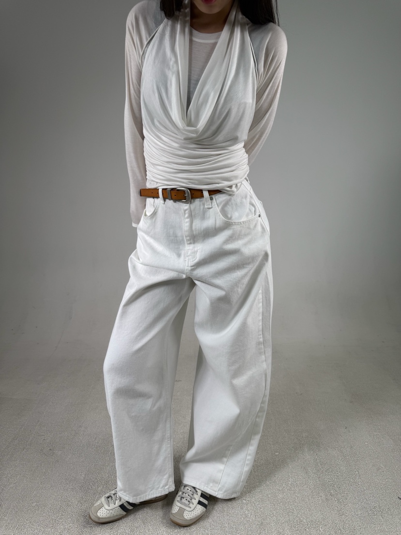 SHIRRING韓國東大門直郵女裝新款推薦26春夏長袖T恤插肩袖透視SHIRRING長袖T恤