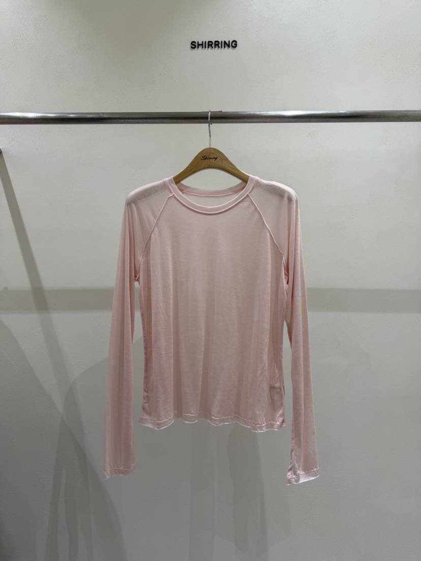 SHIRRING韓國東大門直郵女裝新款推薦26春夏長袖T恤插肩袖透視SHIRRING長袖T恤圖色4