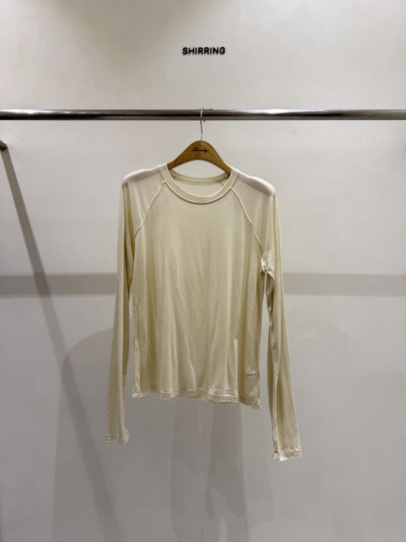 SHIRRING韓國東大門直郵女裝新款推薦26春夏長袖T恤插肩袖透視SHIRRING長袖T恤圖色5