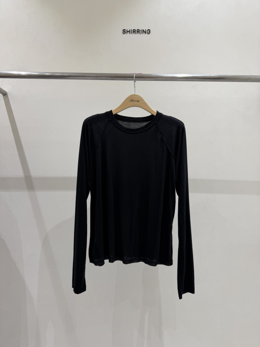 SHIRRING韓國東大門直郵女裝新款推薦26春夏長袖T恤插肩袖透視SHIRRING長袖T恤圖色6