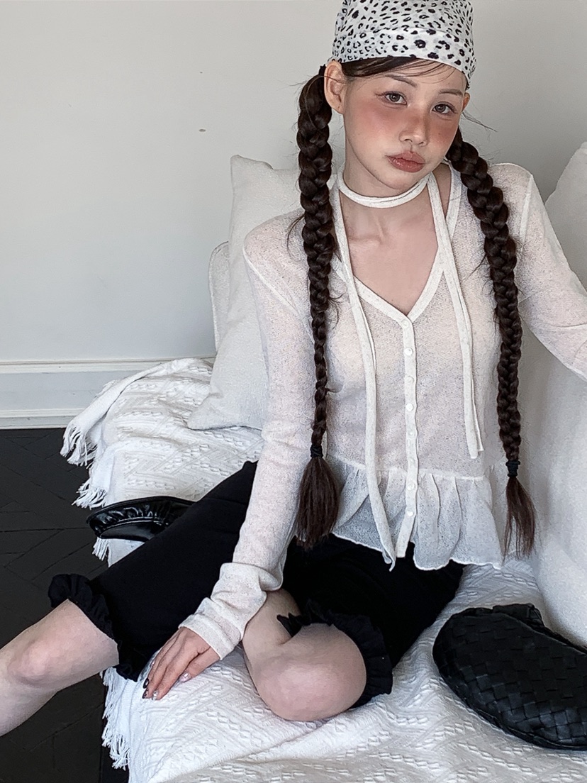 I MFACT韓國代購女士新品推薦26春夏職業針織衫褶皺開衫I MFACT針織衫