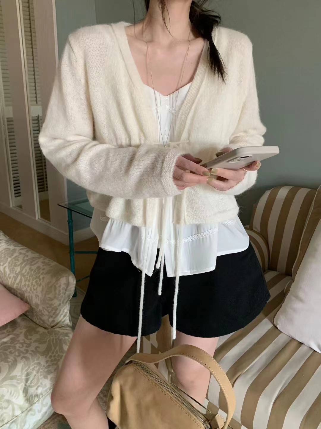 MELLOUNGE-멜라운지-T韓國代購女士新款人氣時尚針織衫MELLOUNGE-2件起針織衫圖色1