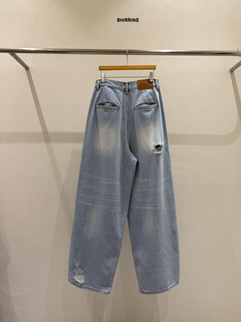 SHIRRING韓國代購女士新品休閑推薦熱賣人氣26春夏牛仔褲SHIRRING牛仔褲