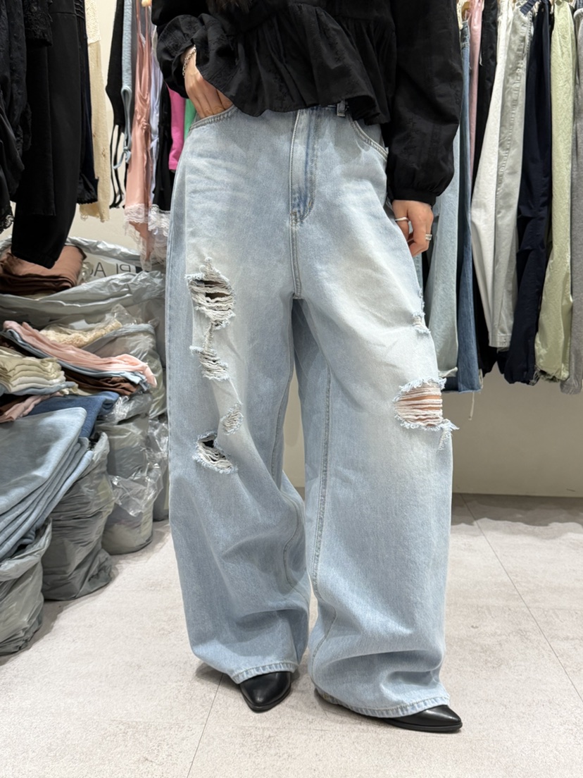 SHIRRING韓國代購女士新品休閑推薦熱賣人氣26春夏牛仔褲SHIRRING牛仔褲