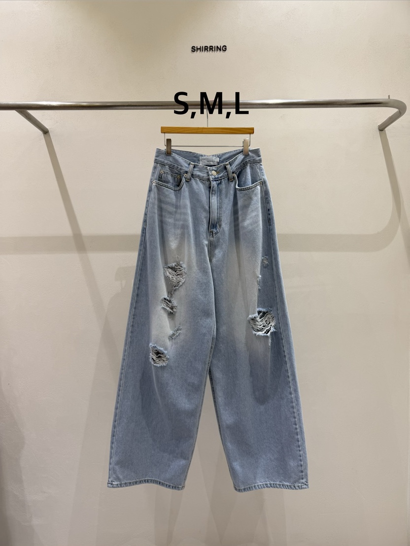 SHIRRING韓國代購女士新品休閑推薦熱賣人氣26春夏牛仔褲SHIRRING牛仔褲圖色1