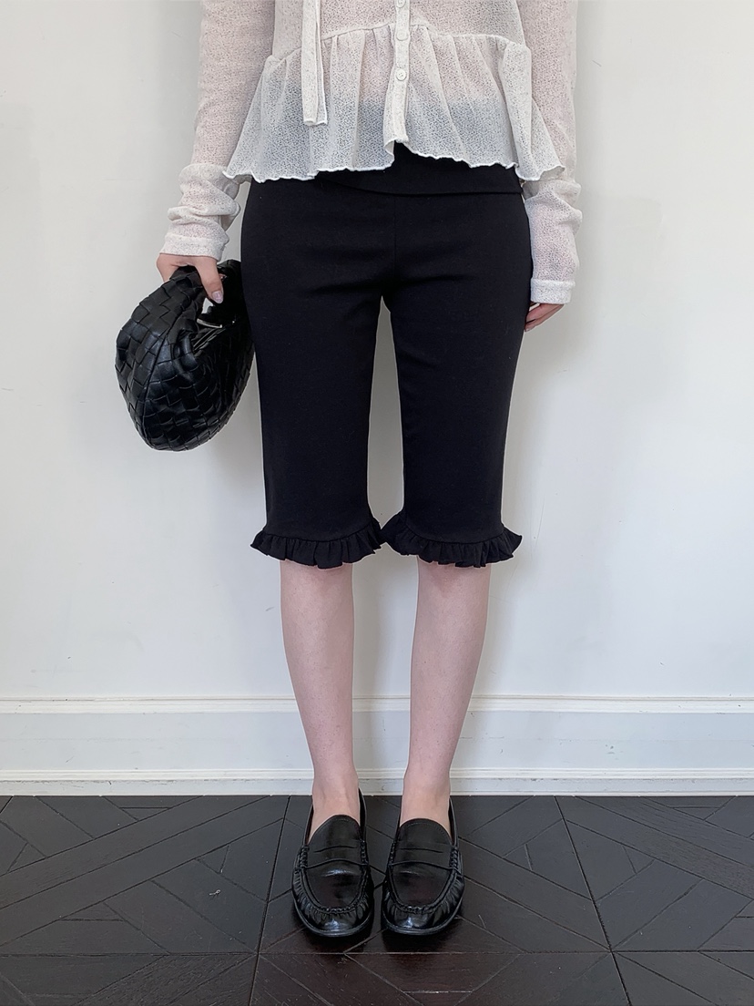 I MFACT韓國代購女士新品休閑26春夏打底褲鯊魚褲荷葉邊I MFACT打底褲/鯊魚褲