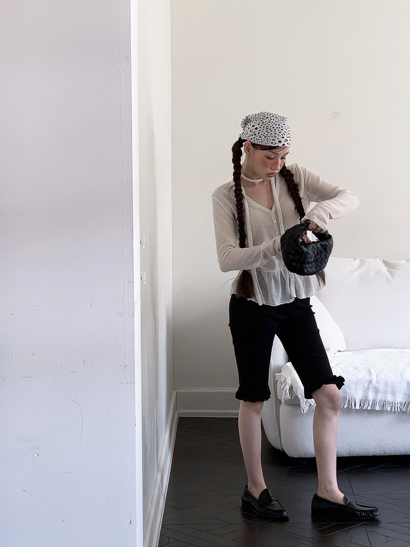 I MFACT韓國代購女士新品休閑26春夏打底褲鯊魚褲荷葉邊I MFACT打底褲/鯊魚褲