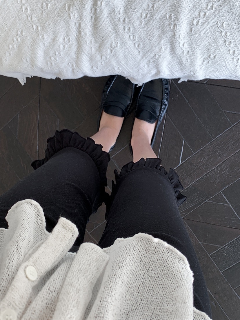 I MFACT韓國代購女士新品休閑26春夏打底褲鯊魚褲荷葉邊I MFACT打底褲/鯊魚褲