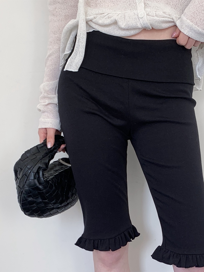 I MFACT韓國代購女士新品休閑26春夏打底褲鯊魚褲荷葉邊I MFACT打底褲/鯊魚褲圖色1