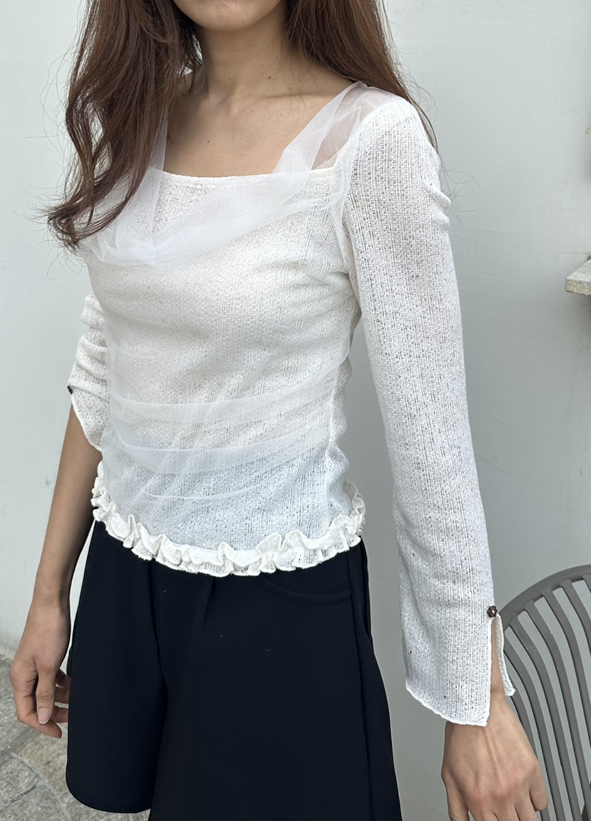 CLASSY-O韓國東大門代購女裝新品熱賣26春夏長袖T恤雪紡CLASSY-O長袖T恤