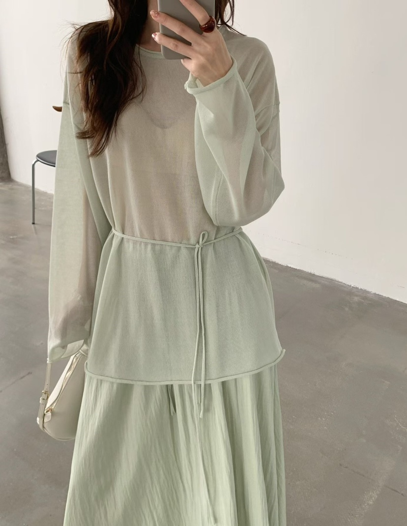 OLA韓國代購女裝新款人氣26春夏時尚推薦職業熱賣休閑長裙mellor/OLA長裙