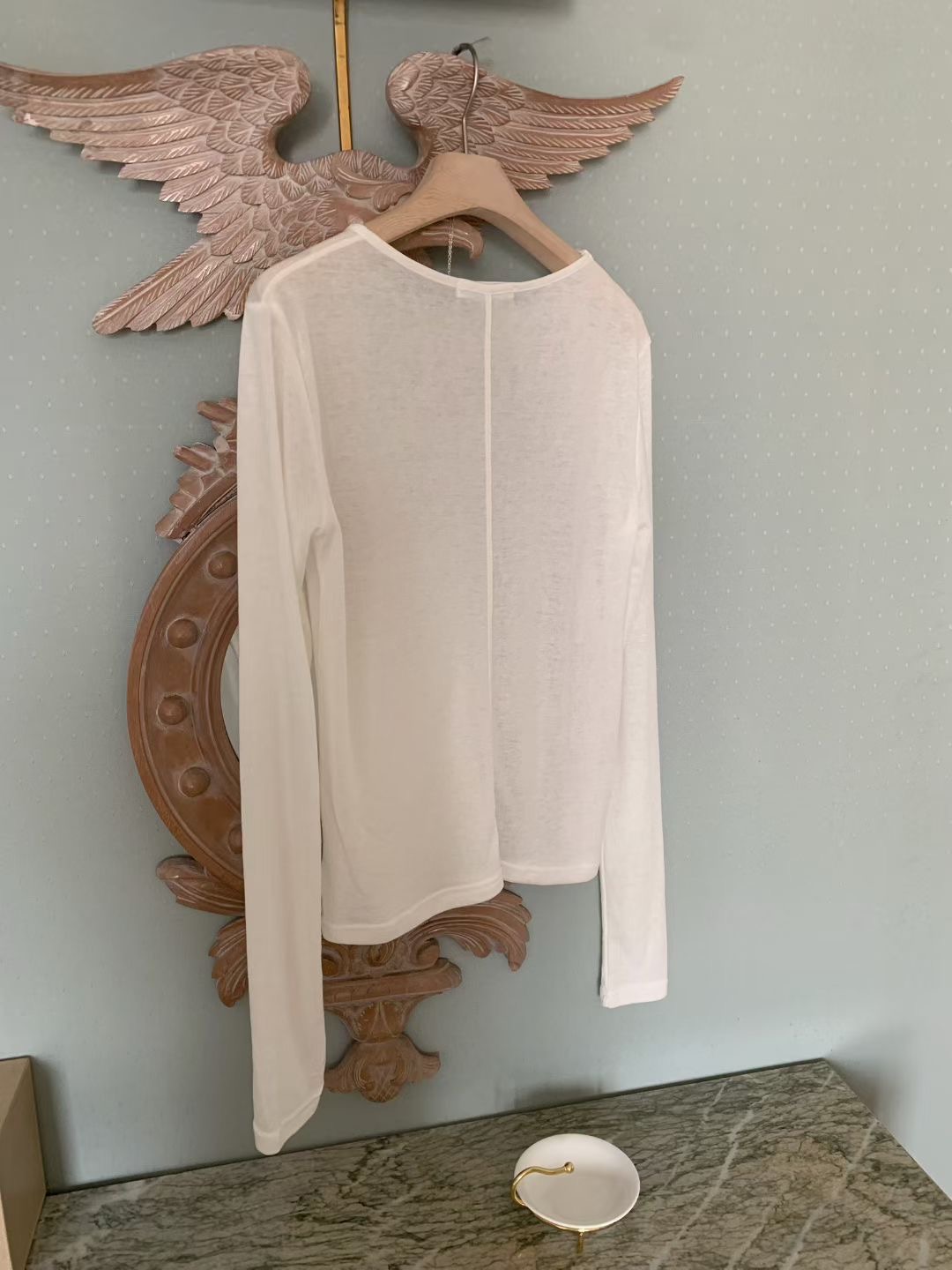 MELLOUNGE-멜라운지-T韓國東大門直郵女裝新品熱賣長袖T恤不含配飾天絲鏤空MELLOUNGE-2件起長袖T恤